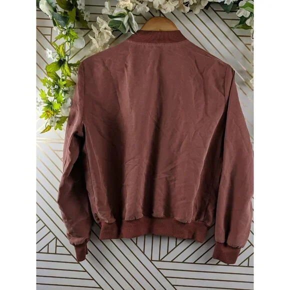 American Apparel Women's Zip Up Jacket Orange Size Large READ - Picture 8 of 8